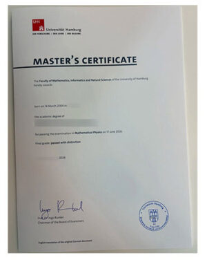 Where can I purchase the certificate from the University of Hamburg in Germany?
