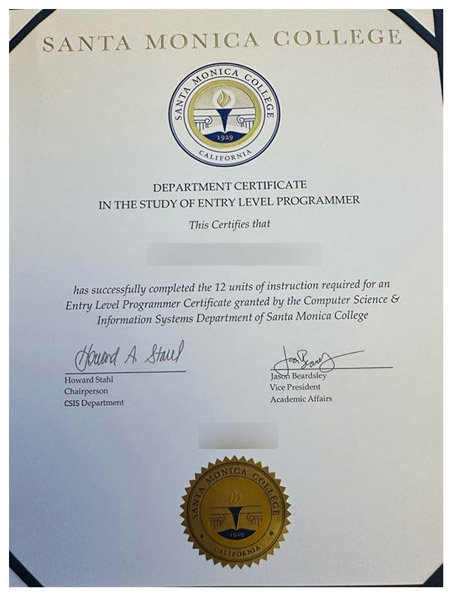 Is the certificate from Santa Monica College worth purchasing?
