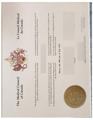Please be sure to purchase a certificate from the Canadian Medical Council.