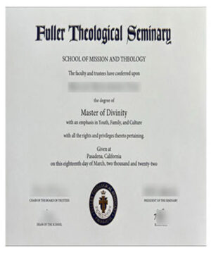 Please be sure to purchase a certificate from Fuller Theological Seminary.