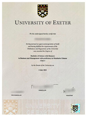 Order the diploma certificate of Exeter University online