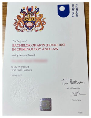 High-quality diploma from the Open University of the United Kingdom