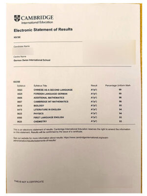 Please be sure to purchase a Cambridge IGCSE certificate.