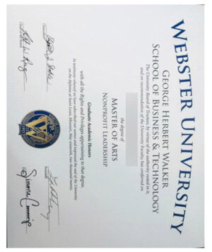 Latest sample display of Webster University diploma