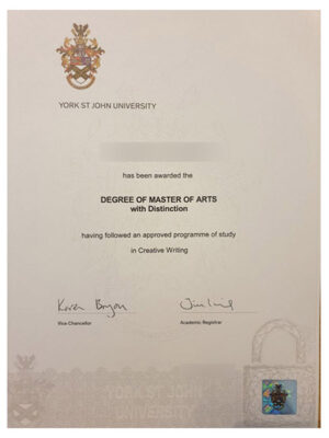 Please be sure to purchase a certificate diploma from York St John University.