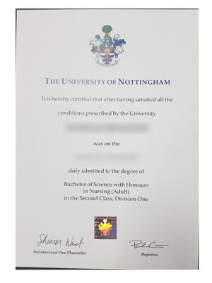 Order Nottingham University diploma certificate online
