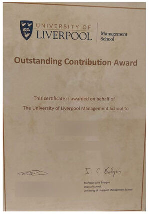Order the Liverpool University certificate online