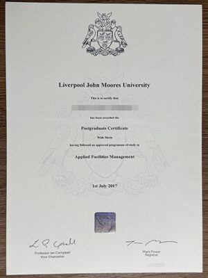 Where can I order a Liverpool John Moores University certificate?
